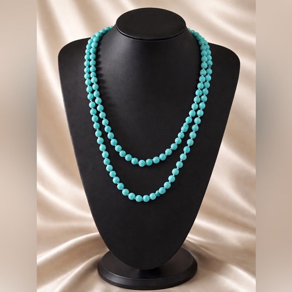 Vintage Double Strand Turquoise Necklace | Classic Southwest Charm - Picture 3 of 4